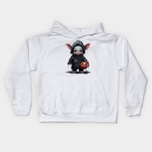 Halloween Goth Pig Kids Hoodie